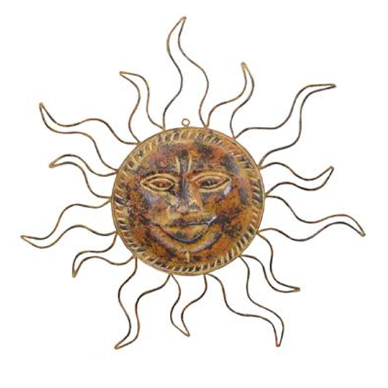 Vibrant Mexican sun-shaped decorative clay piece form Earthy Delights: Product Menu adding a burst of color and cultural flair to any space
